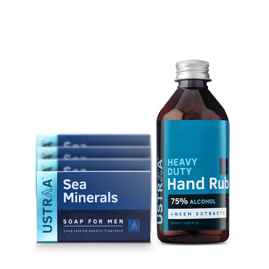 Deo Soap -Sea Minerals - Pack of 4 & Hand Rub - 200 ml