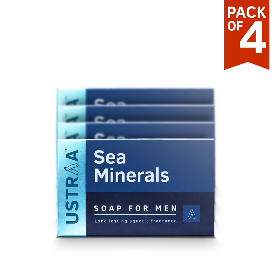Ustraa Refreshing Deo Soap For Men (Pack of 4, 100g): With Sea Mineral 