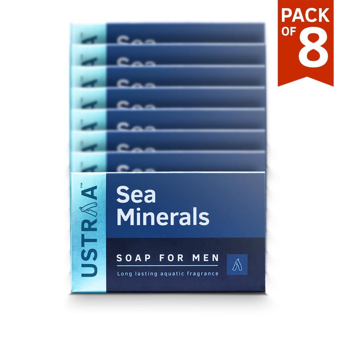 Ustraa Deo Soap For Men with Sea Minerals, 100 g (Pack of 8)