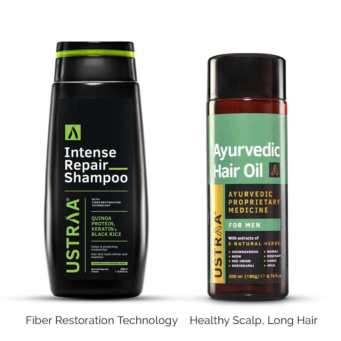 Ustraa Ayurvedic Hair Oil & Intense Repair Shampoo