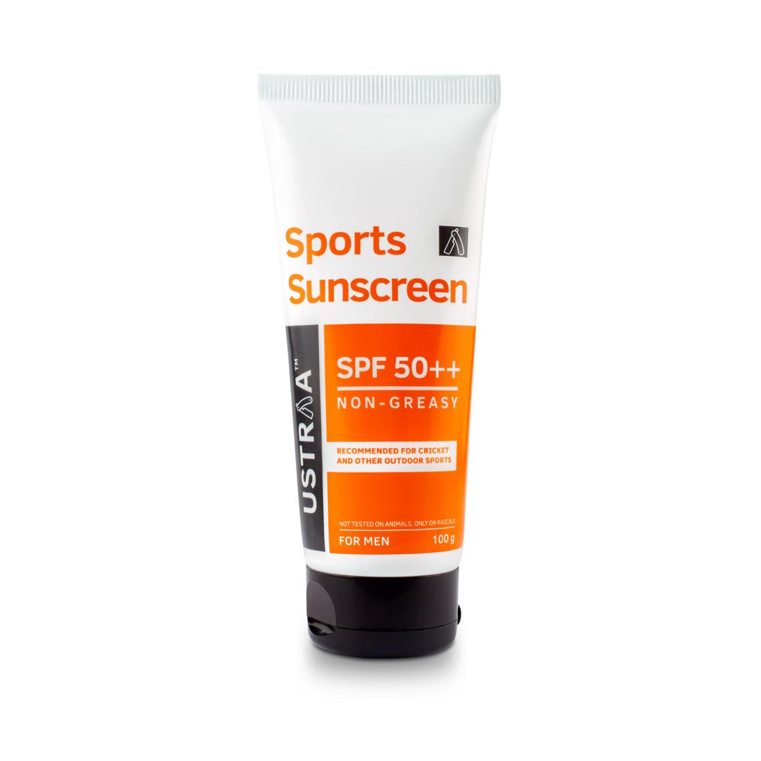 Ustraa Wash Proof Sports Sunscreen for Men SPF 50++ with Zinc to Prevent Tanning, 100g