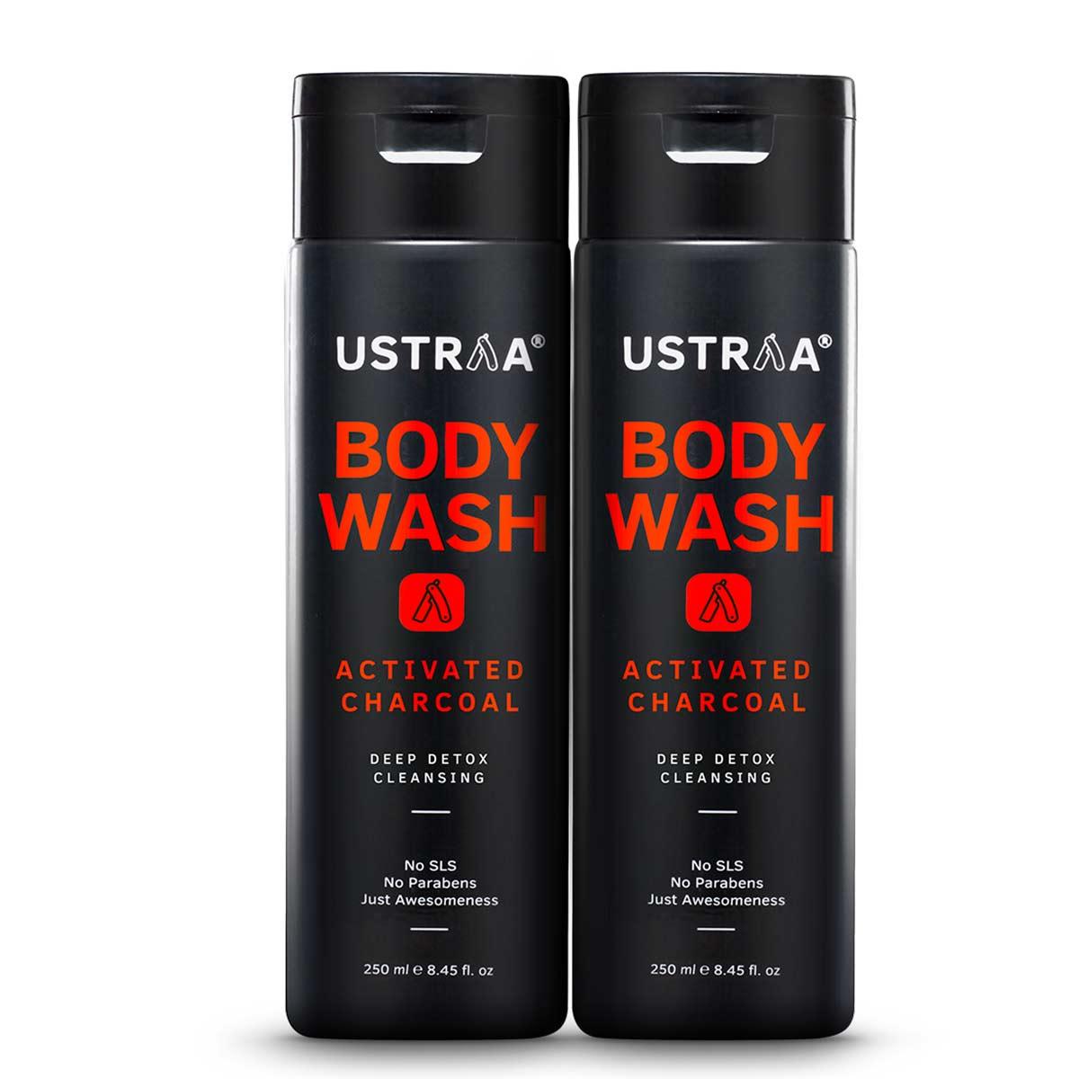 Ustraa Deep Detox Body Wash For Men With Activated Charcoal (Set of 2)