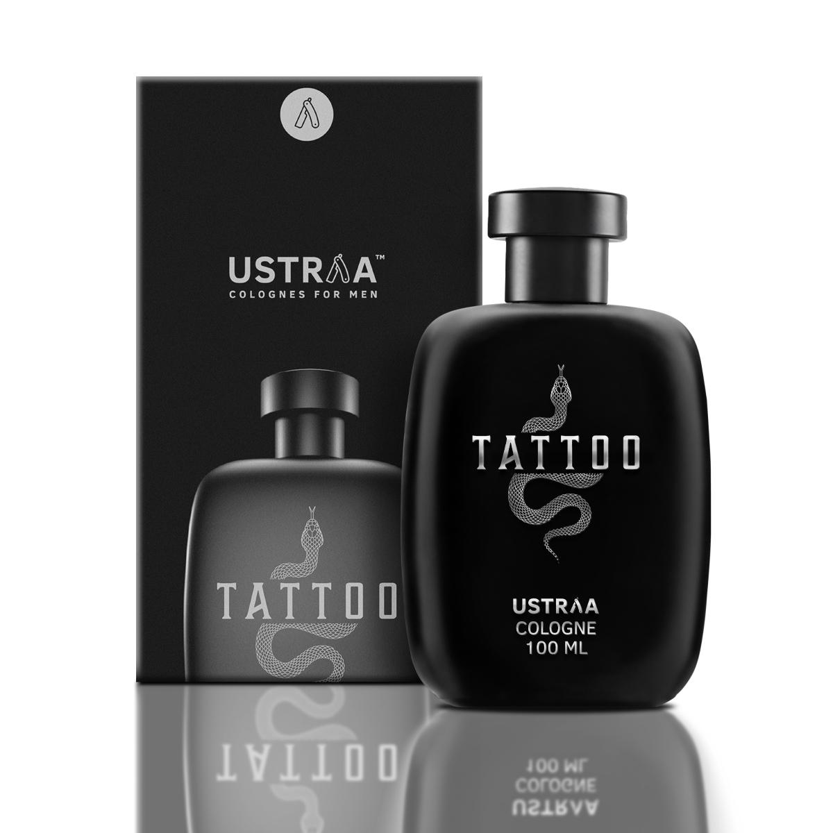 Ustraa Tattoo Cologne Perfume for Men - 100 ml - An Edgy and Long Lasting Fragrance for All Day Use