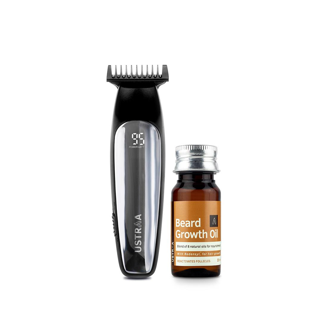 Buy Beard Growth & Grooming Kit - With Cordless Lithium Powered Beard Trimmer & Best Beard Growth Oil