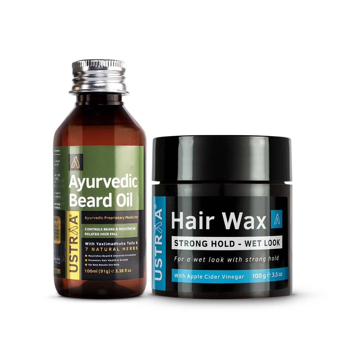 Ayurvedic Beard Oil & Hair Wax Wet