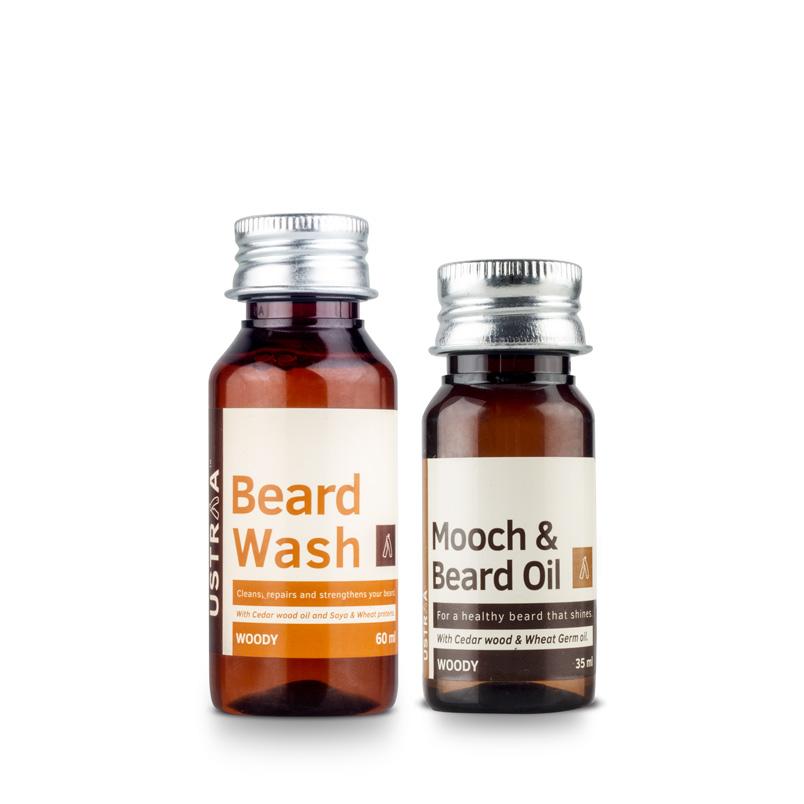 Ustraa Beard Wash & Beard Oil Combo: 2-in-1 Chemical-Free Beard Care Kit

